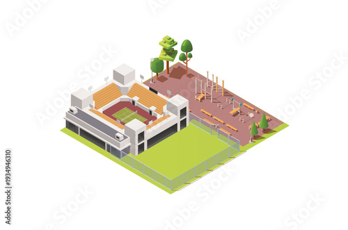 Modern Isometric  Stadiums, arenas and rink set, Web Banners, Suitable for Diagrams, Infographics, Book Illustration, Game Asset, And Other Graphic Related Assets