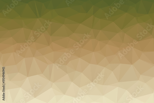Rustic olive green and tan low poly geometric pattern featuring a natural color shift