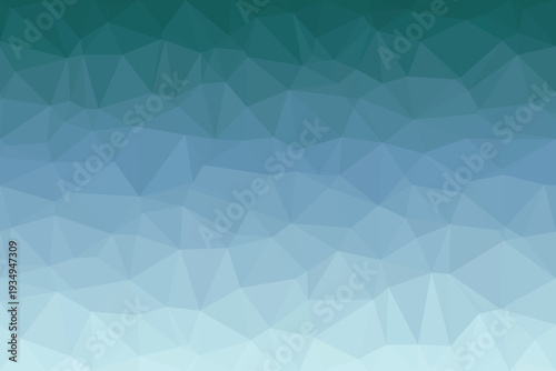 Vibrant teal and blue low poly geometric pattern with a smooth gradient effect transitioning across the surface