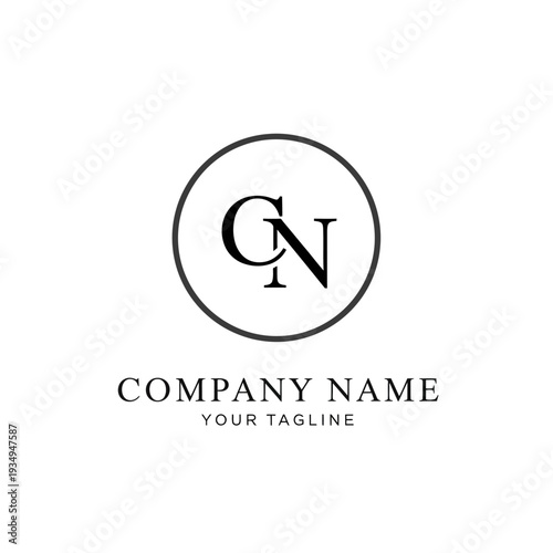Company Logo Template with Initials CN.
