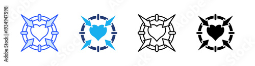 Impact Multiple Style Icon Set Vector 