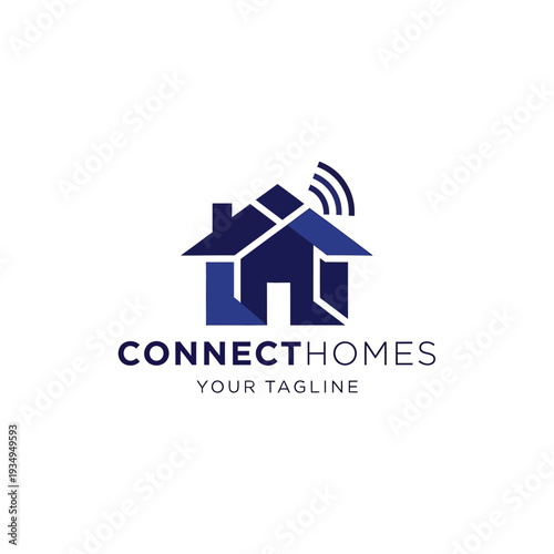 Smart Home Logo Design with House Icon.