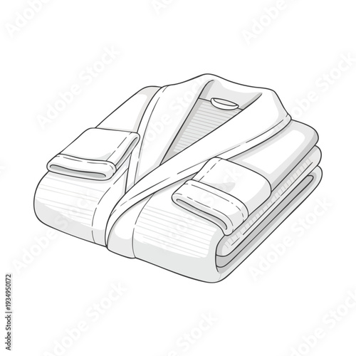 Stack of Folded White Towels and Robe