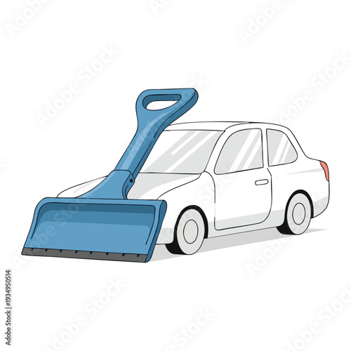 Cleaning Vehicle with Snow Shovel