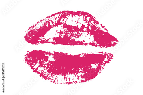 Lipstick kiss mark Romantic lip print Imprint of lips kiss Sexy lips makeup Female mouth Love symbol Design element for beauty fashion poster Valentines Day wedding