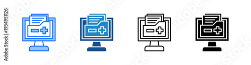 Medical Record Multiple Style Icon Set 