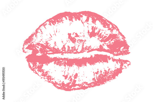 Lipstick kiss mark Romantic lip print Imprint of lips kiss Sexy lips makeup Female mouth Love symbol Design element for beauty fashion poster Valentines Day wedding
