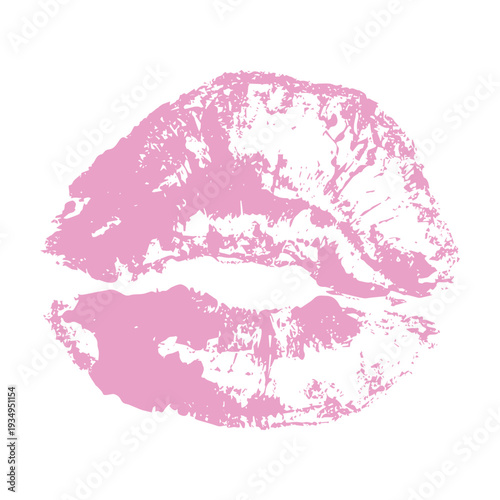 Lipstick kiss mark Romantic lip print Imprint of lips kiss Sexy lips makeup Female mouth Love symbol Design element for beauty fashion poster Valentines Day wedding