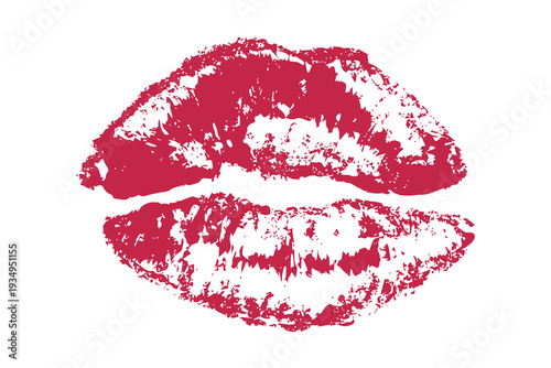Lipstick kiss mark Romantic lip print Imprint of lips kiss Sexy lips makeup Female mouth Love symbol Design element for beauty fashion poster Valentines Day wedding