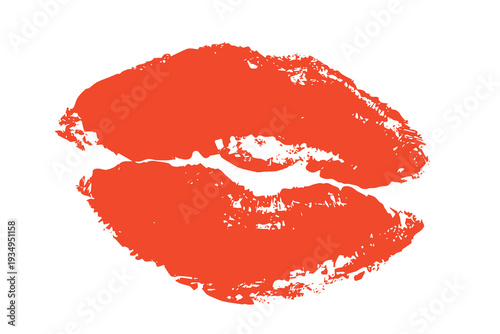 Lipstick kiss mark Romantic lip print Imprint of lips kiss Sexy lips makeup Female mouth Love symbol Design element for beauty fashion poster Valentines Day wedding