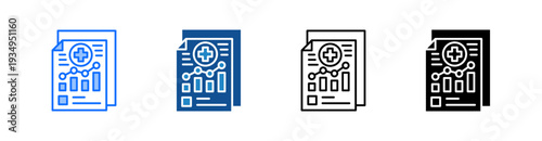 Hospital Report Multiple Style Icon Set 