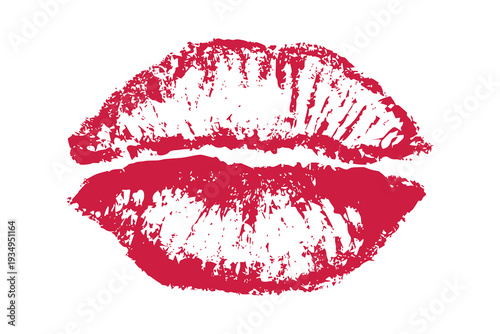 Lipstick kiss mark Romantic lip print Imprint of lips kiss Sexy lips makeup Female mouth Love symbol Design element for beauty fashion poster Valentines Day wedding