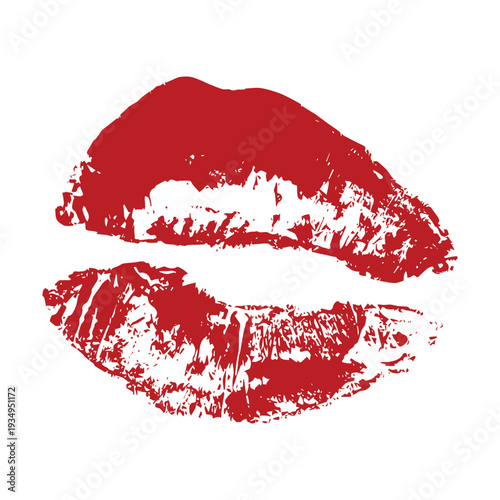 Lipstick kiss mark Romantic lip print Imprint of lips kiss Sexy lips makeup Female mouth Love symbol Design element for beauty fashion poster Valentines Day wedding