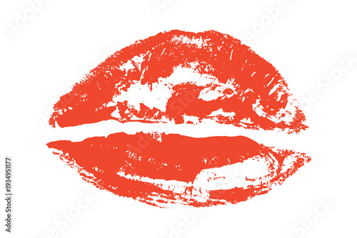 Lipstick kiss mark Romantic lip print Imprint of lips kiss Sexy lips makeup Female mouth Love symbol Design element for beauty fashion poster Valentines Day wedding