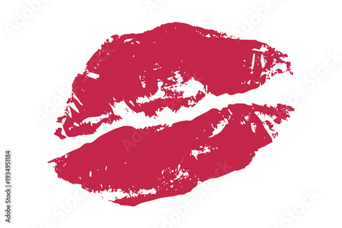 Lipstick kiss mark Romantic lip print Imprint of lips kiss Sexy lips makeup Female mouth Love symbol Design element for beauty fashion poster Valentines Day wedding