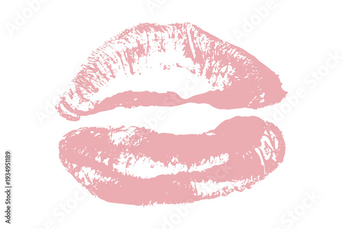 Lipstick kiss mark Romantic lip print Imprint of lips kiss Sexy lips makeup Female mouth Love symbol Design element for beauty fashion poster Valentines Day wedding