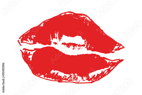 Lipstick kiss mark Romantic lip print Imprint of lips kiss Sexy lips makeup Female mouth Love symbol Design element for beauty fashion poster Valentines Day wedding