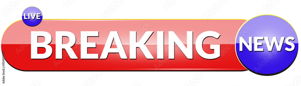 Fototapeta premium Live Breaking News Alert Banner with Red Broadcast Graphics