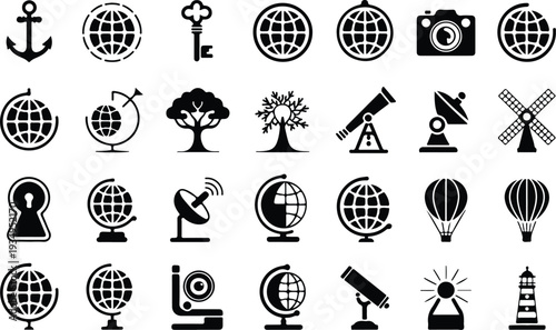 Set of 25 travel icons vector