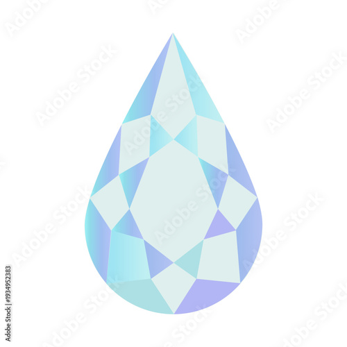 ペアシェイプカットのダイヤモンドのイラスト　挿絵　ベクター素材	
