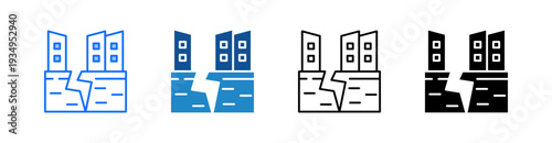 Earthquake Multiple Style Icon Set 