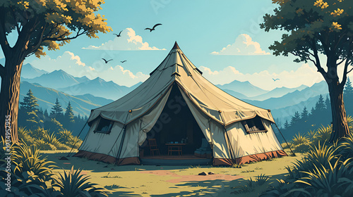 vector illustration of tent