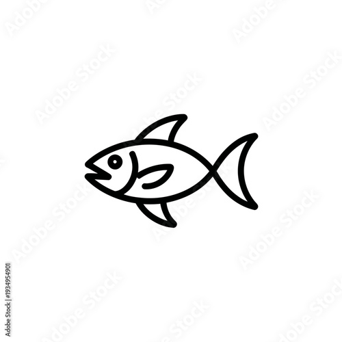 Black silhouette of a fish with transparent background white background