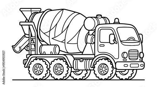 Cement Mixer Truck Coloring Page