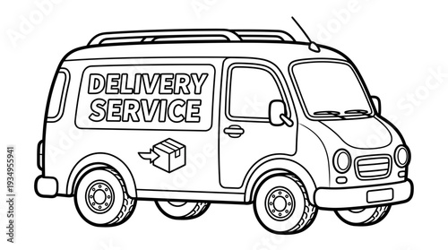 Delivery Service Van Outline - Express Shipping and Logistics