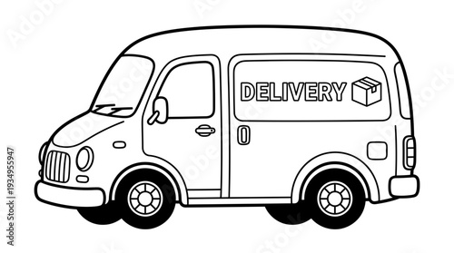 Delivery Van Line Art