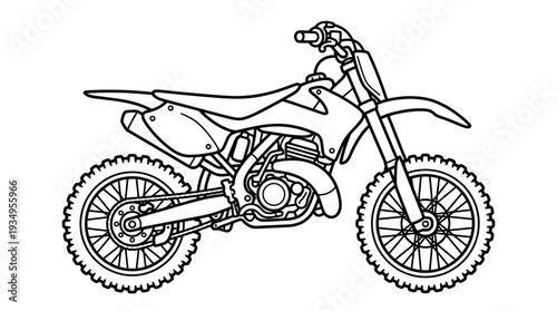 Dirt Bike Outline Illustration