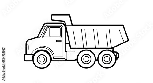 Dump Truck Line Art Icon