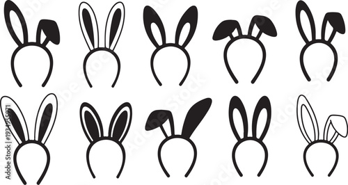 Various Bunny Ears Headbands for Easter or Cosplay Use