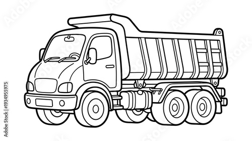 Dump Truck Outline Illustration