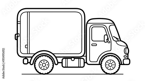Outline delivery truck illustration