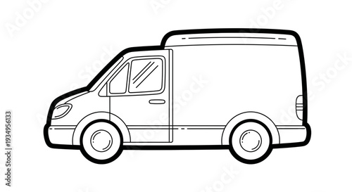 Outline illustration of a delivery van, side view