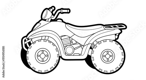 Quad Bike Outline Illustration