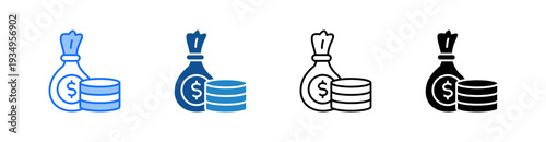 Financial Value Multiple Style Icon Set 