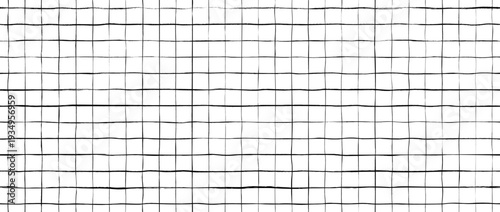 Seamless hand drawn square grid pattern. Repeated doodled checkered background. Sketched thin checker paper texture. Lined planer page wallpaper. Pencil drawn journal sheet notebook template. Vector