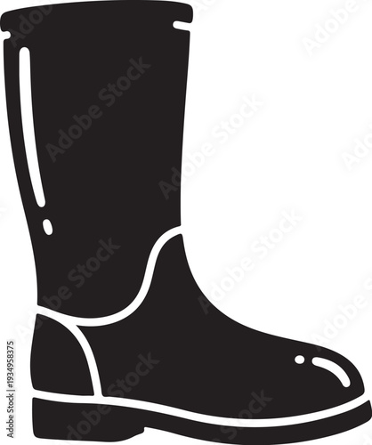 Simple black rubber boot icon on white background