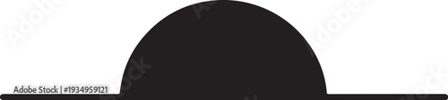 Simple black semicircle on white background graphic design element