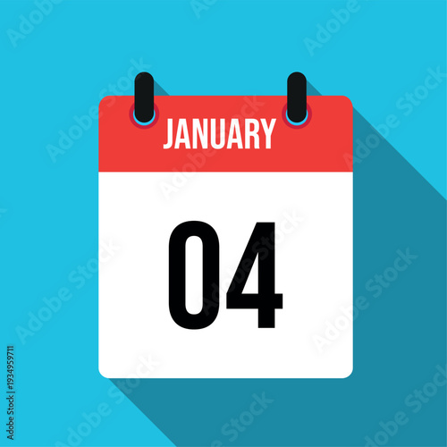 January 4 calendar page date month