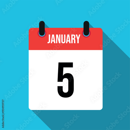January 5 calendar page date