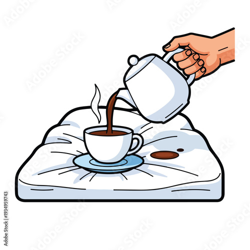 A hand pouring coffee
