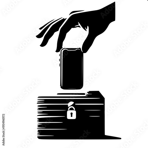 Unplugging From Tech Mental Health Scene Silhouette