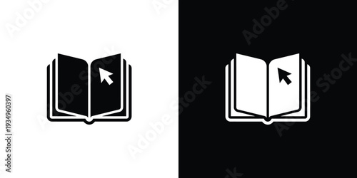 Black and white book with cursor pointers