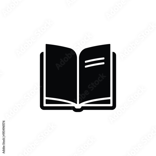 Black and white open book symbol education