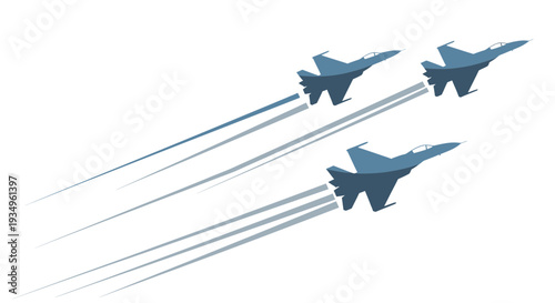Fighter Jet Formation Flying Illustration