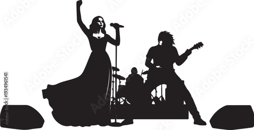 singer performance on stage silhoutte
