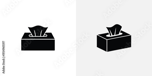 Black and white tissue box symbol
